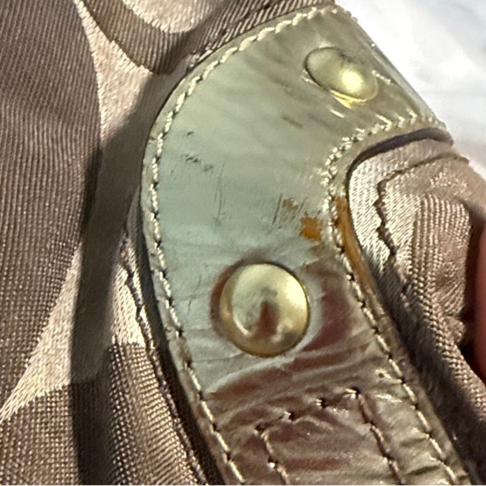 Coach Monogram 2008 Brown and Gold Bag shoulder bag! Gorgeous Accents. 💕 - Picture 12 of 14